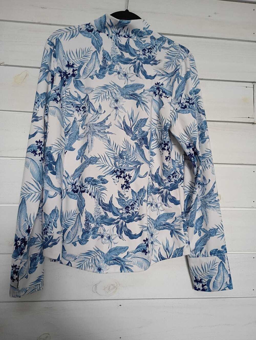 Tommy Bahama Golf Blue White Tropical Print 3/4 Jacket longsleeved floral - XL - Picture 6 of 8